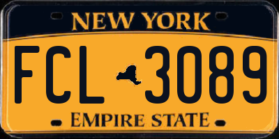 NY license plate FCL3089
