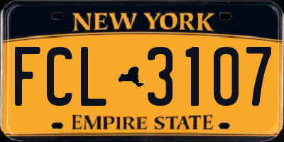NY license plate FCL3107