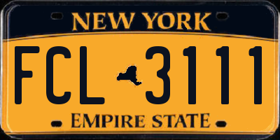 NY license plate FCL3111