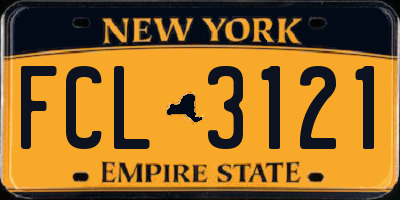 NY license plate FCL3121