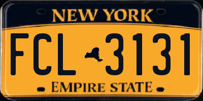 NY license plate FCL3131