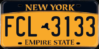 NY license plate FCL3133