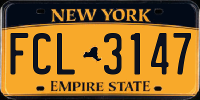 NY license plate FCL3147
