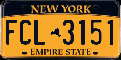 NY license plate FCL3151