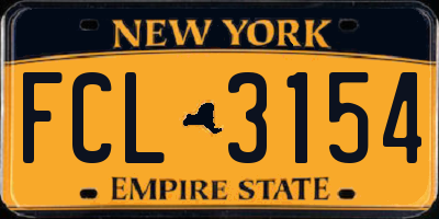 NY license plate FCL3154