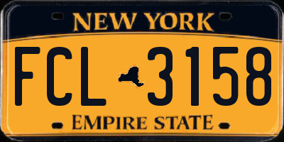 NY license plate FCL3158