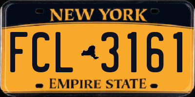 NY license plate FCL3161