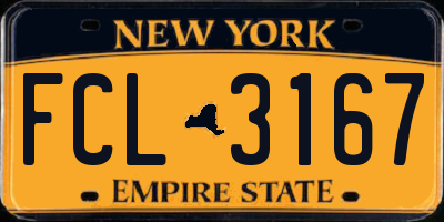 NY license plate FCL3167