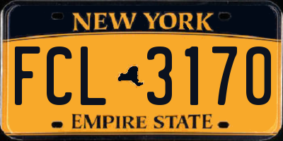 NY license plate FCL3170