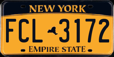 NY license plate FCL3172