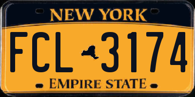 NY license plate FCL3174