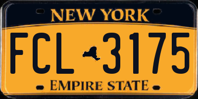 NY license plate FCL3175