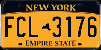 NY license plate FCL3176
