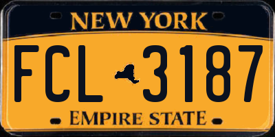 NY license plate FCL3187