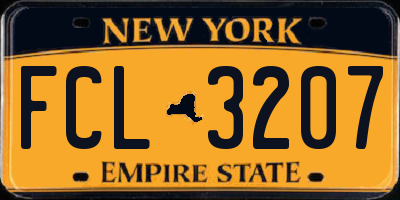 NY license plate FCL3207