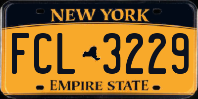 NY license plate FCL3229