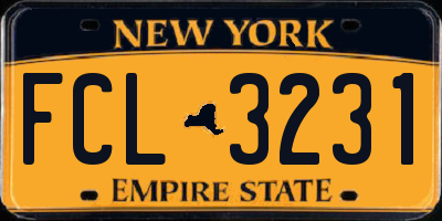 NY license plate FCL3231