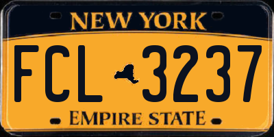 NY license plate FCL3237