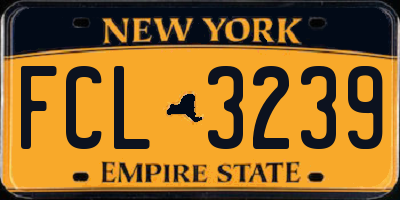 NY license plate FCL3239