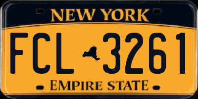 NY license plate FCL3261