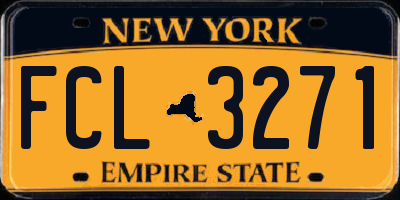 NY license plate FCL3271