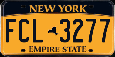 NY license plate FCL3277