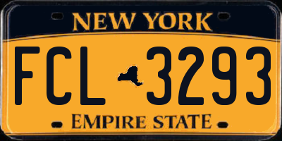NY license plate FCL3293