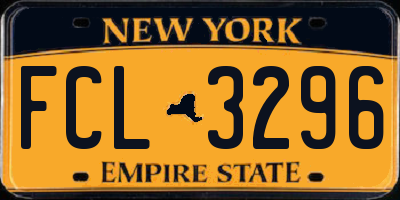 NY license plate FCL3296