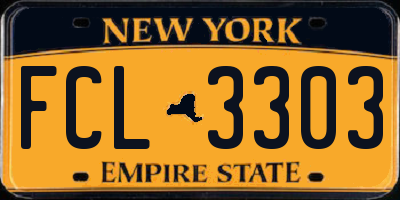 NY license plate FCL3303