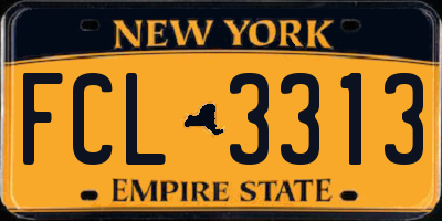 NY license plate FCL3313
