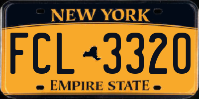 NY license plate FCL3320
