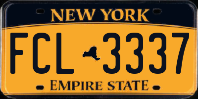 NY license plate FCL3337