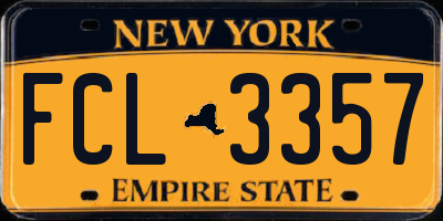 NY license plate FCL3357