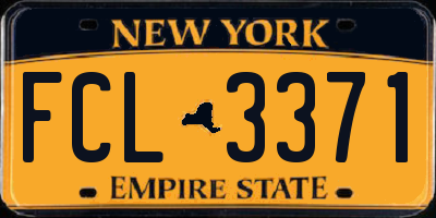 NY license plate FCL3371