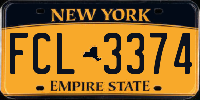 NY license plate FCL3374