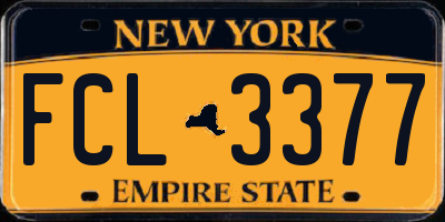 NY license plate FCL3377