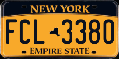 NY license plate FCL3380