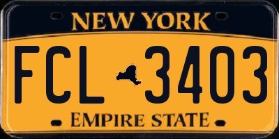 NY license plate FCL3403