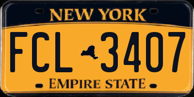 NY license plate FCL3407