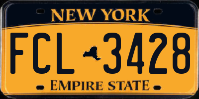 NY license plate FCL3428