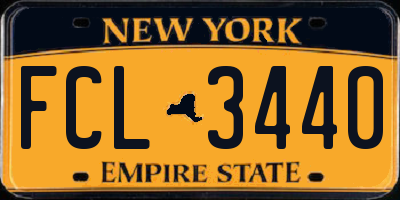 NY license plate FCL3440