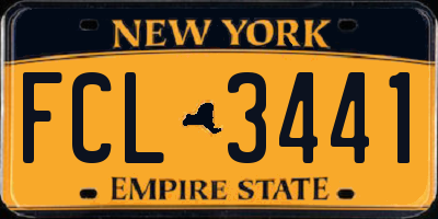 NY license plate FCL3441