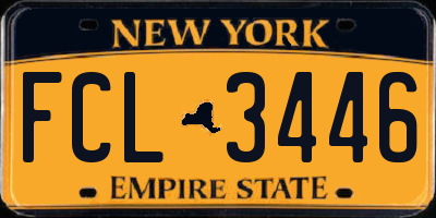 NY license plate FCL3446
