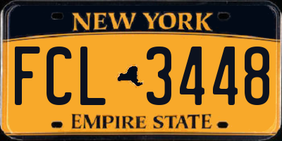 NY license plate FCL3448
