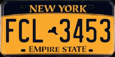NY license plate FCL3453
