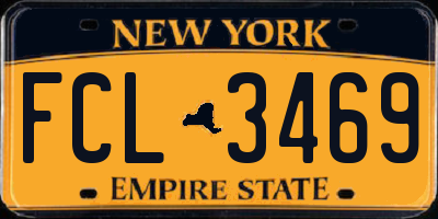 NY license plate FCL3469