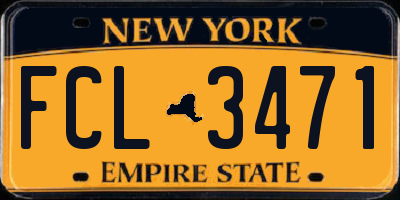 NY license plate FCL3471