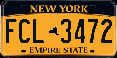 NY license plate FCL3472