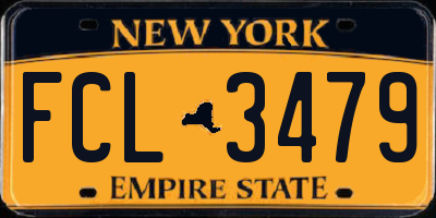 NY license plate FCL3479