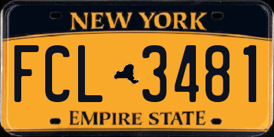 NY license plate FCL3481